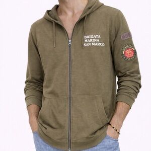Marina Militare Italia Zip Hoodie XXXL BNWT Military Naval Patch Luxury Sweater